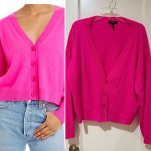 Aqua Women's Pink Cashmere Cardigan Sweater XXL